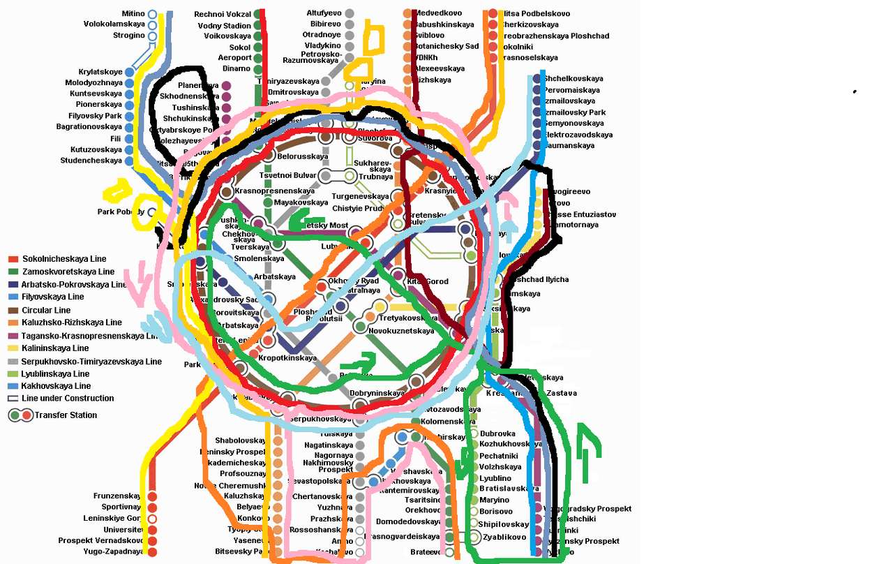 Metro van Moskou is moeilijk legpuzzel online