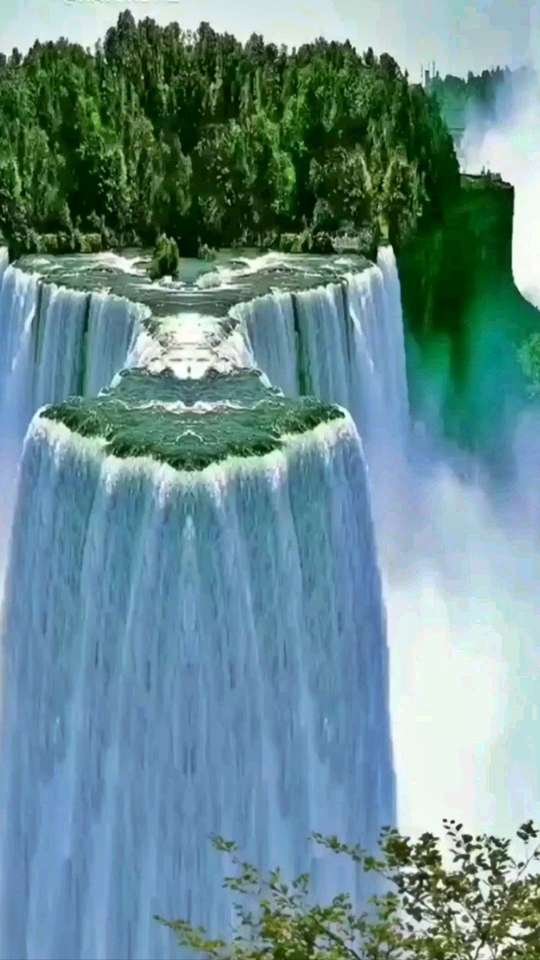 högt vattenfall Pussel online