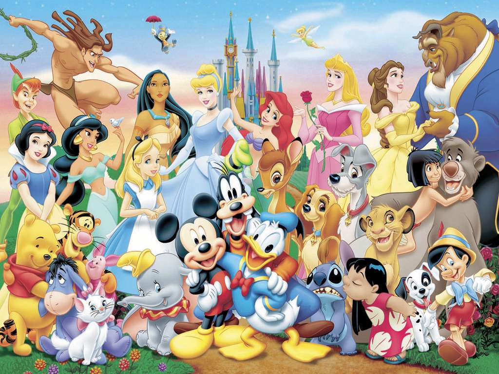 Postavy Disney online puzzle