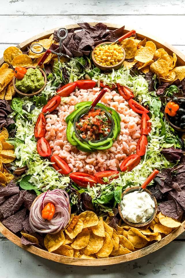 Дошка салату з мексиканськими креветками онлайн пазл
