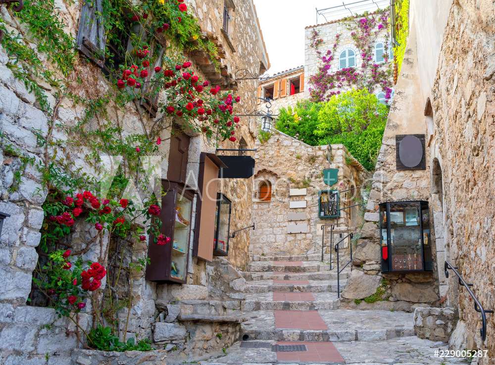Narrow street in the village of Eze online puzzle