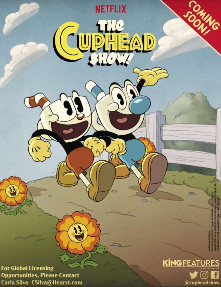 Cuphead Show tecknad affisch Pussel online