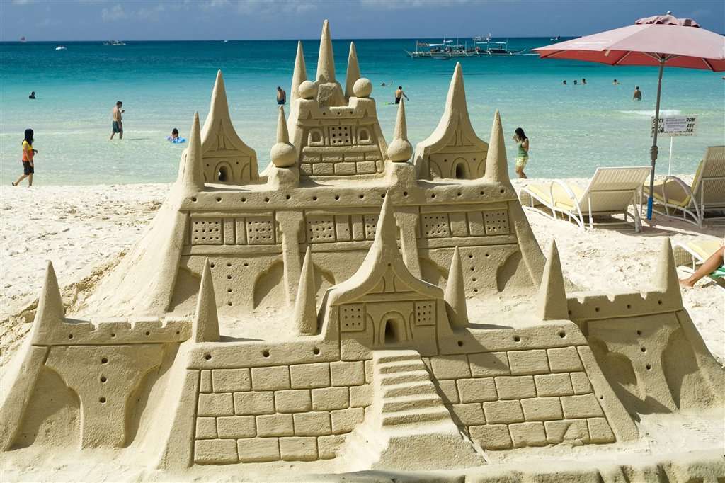 Zandkasteel op het strand online puzzel