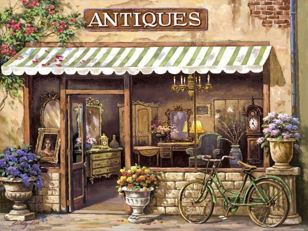 Vecchio negozio di antiquariato (incisione) puzzle online
