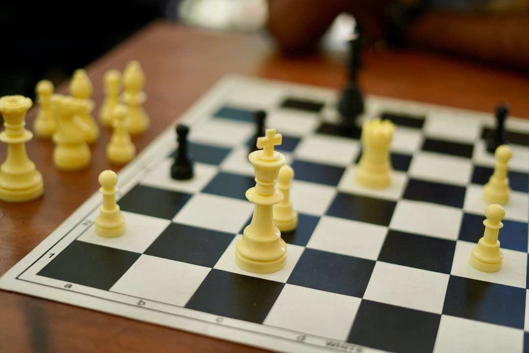 jeu d'échecs blanc et noir puzzle en ligne