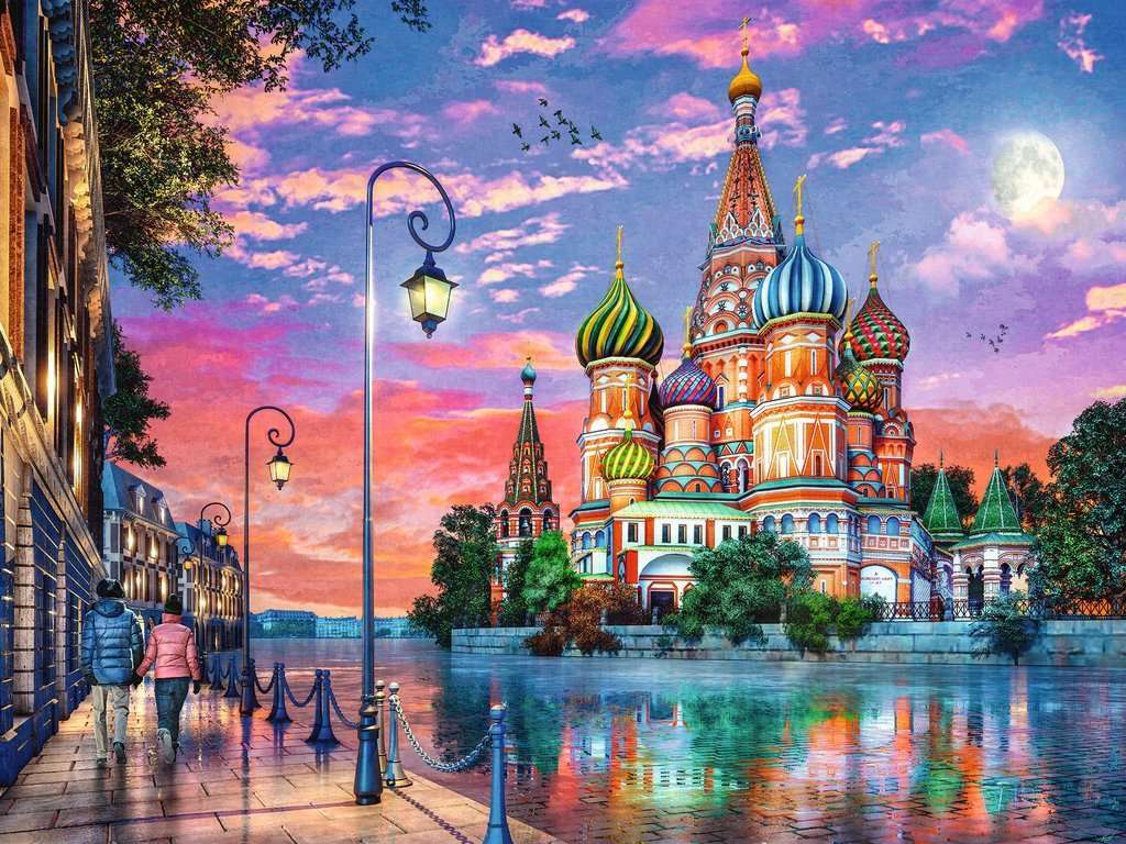 Ryssland. Moskva. pussel på nätet