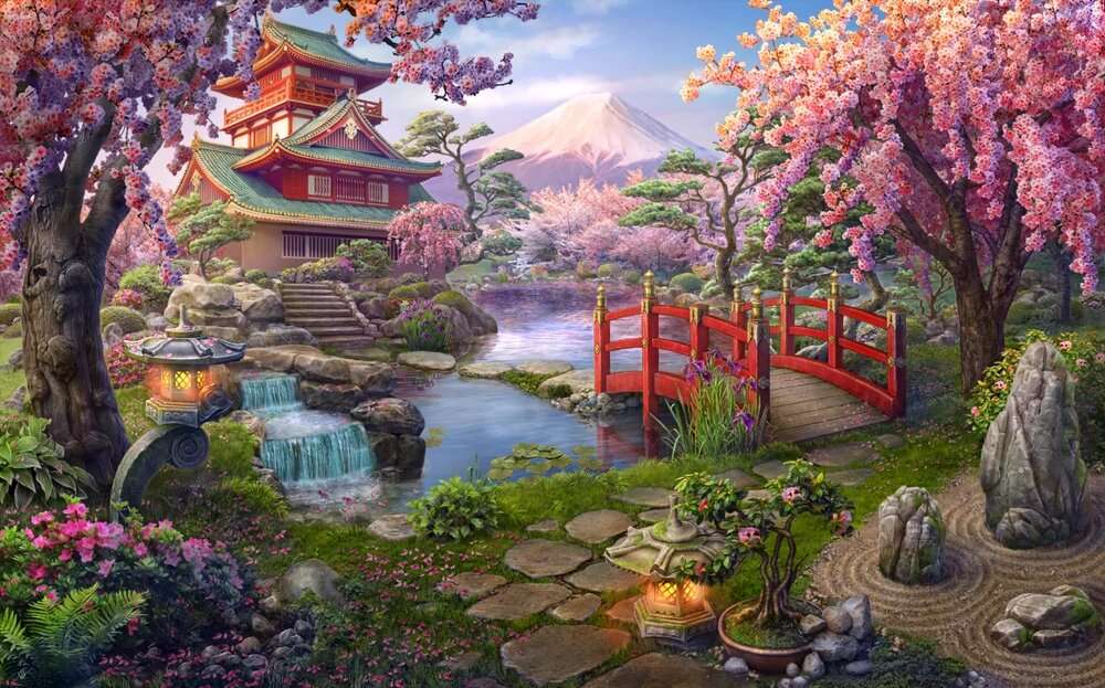 Japanse tuin legpuzzel online