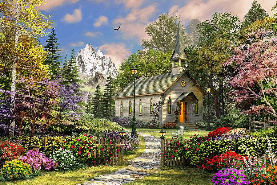 Kerk in de bergen online puzzel