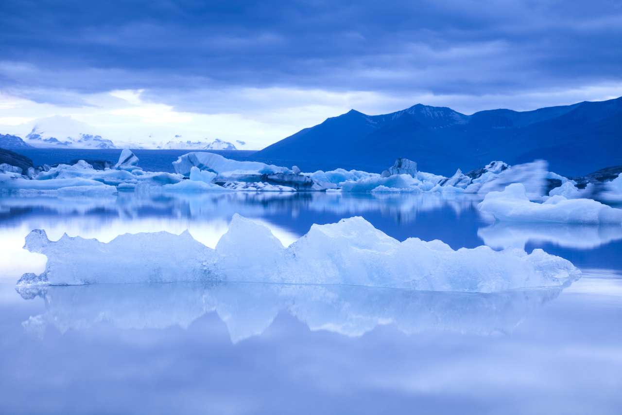 Paisagem com gelo, Jokulsarlon, Islândia puzzle online