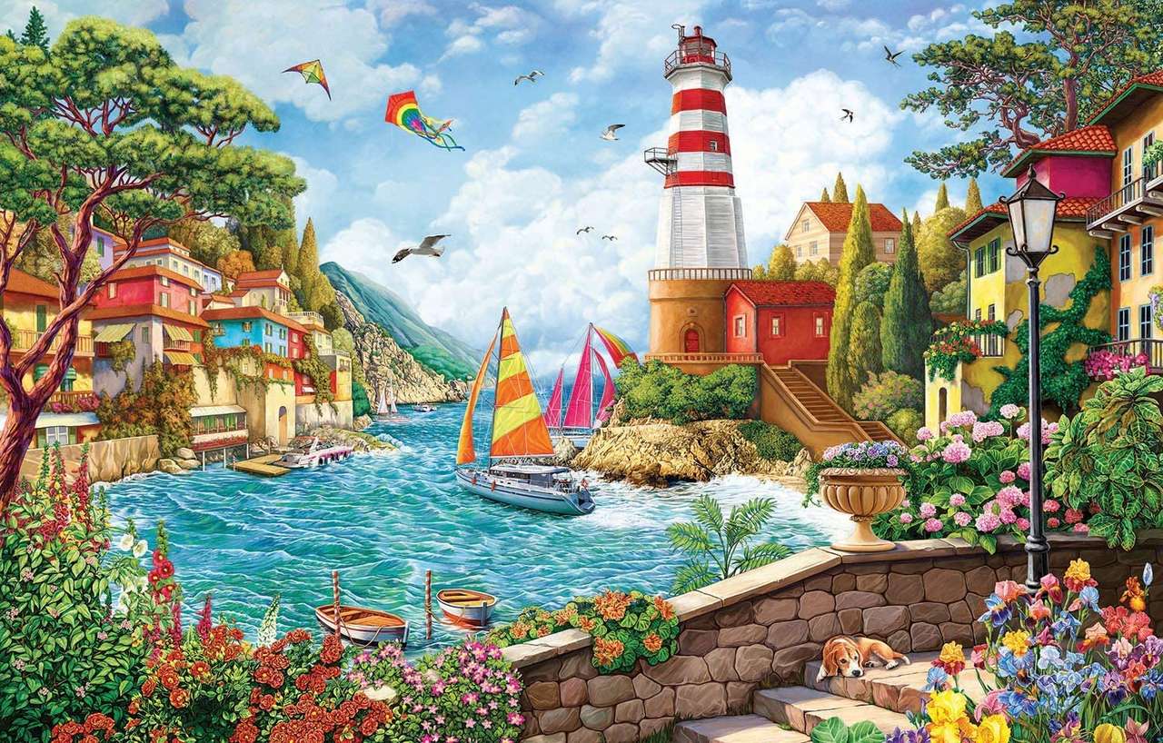 Lighthouse and Sailing Boat Puzzlespiel online