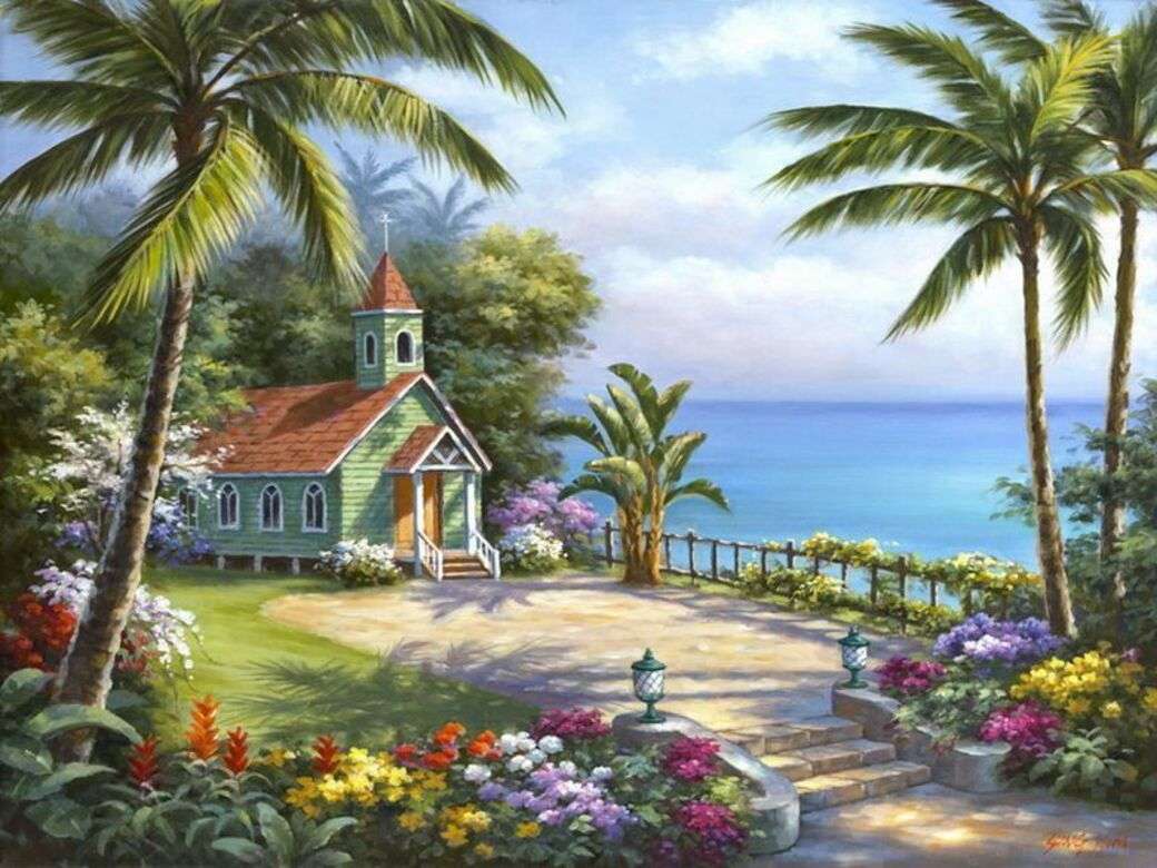 島の小さな教会（絵画） ジグソーパズルオンライン