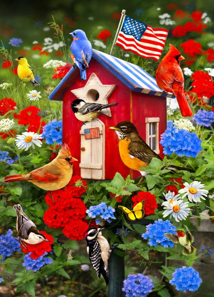 patriottisch vogelhuisje online puzzel