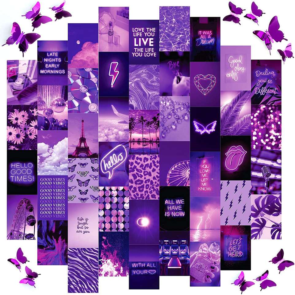 фиолетовый декор стен пазл онлайн