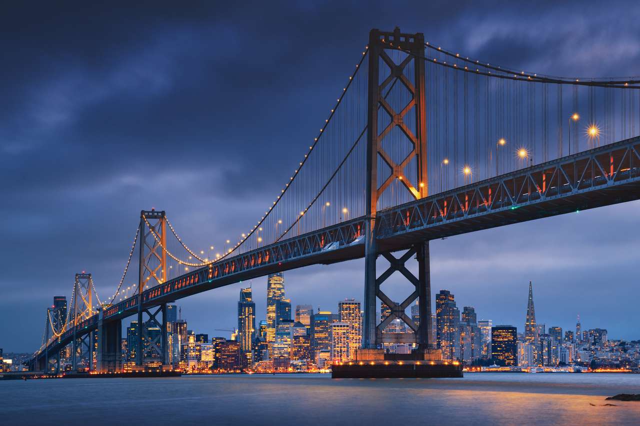 SAN FRANCISCO DOWNTOWN WITH OAKLAND BRIDGE puzzle online