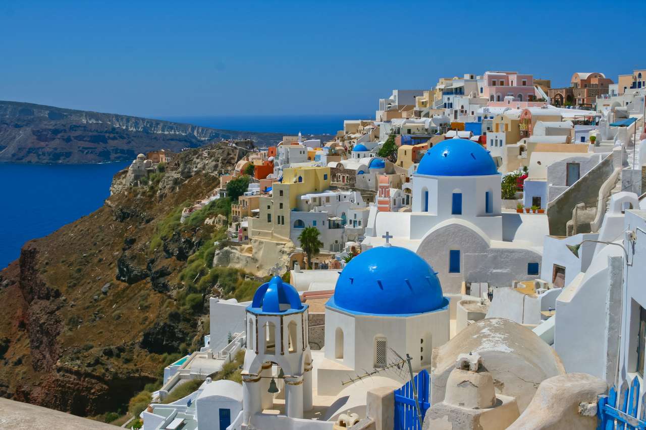 Oia na ostrově Santorini v Řecku online puzzle