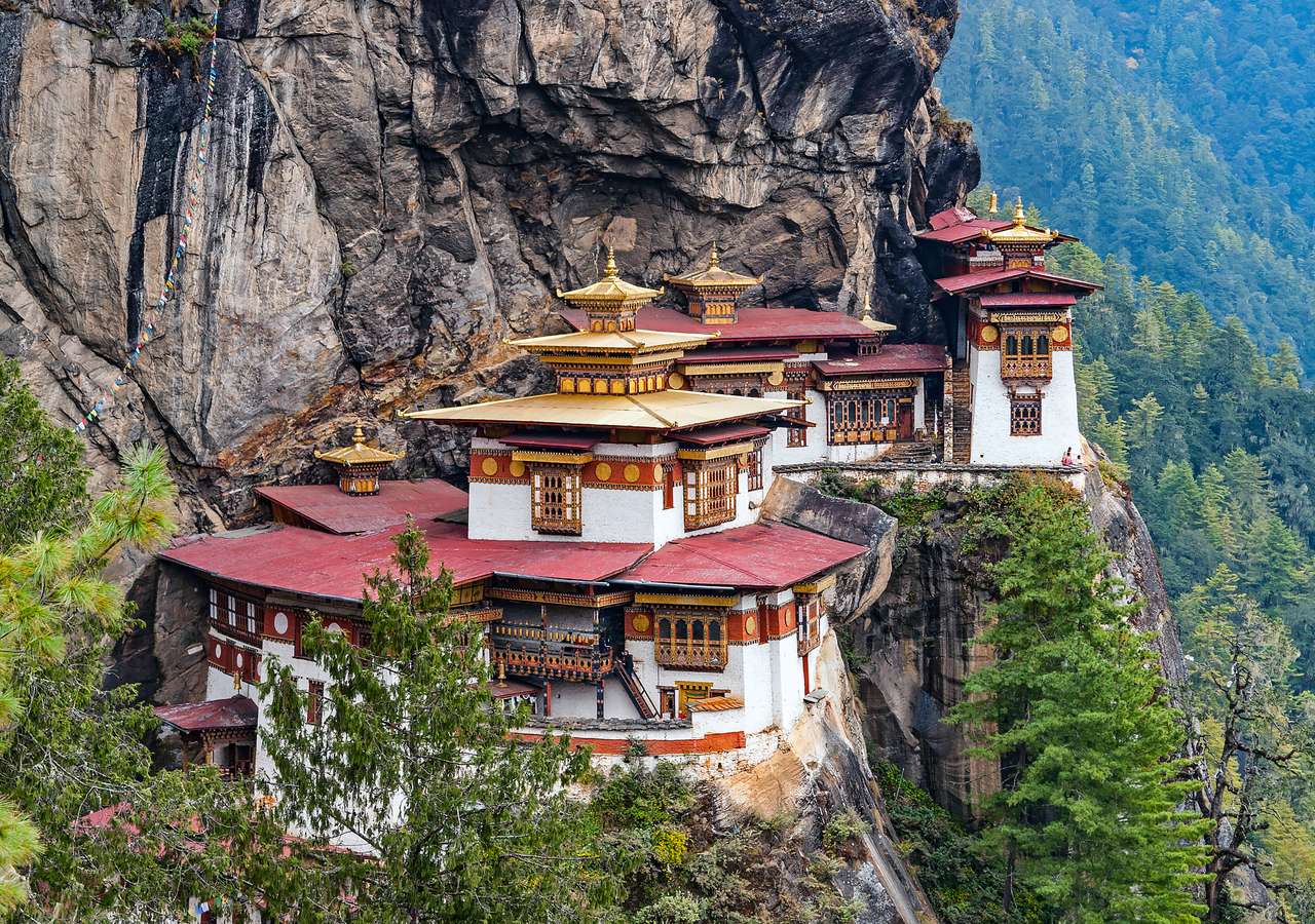 Paro Taktsang : le monastère du Nid des Tigres - Bhoutan puzzle en ligne