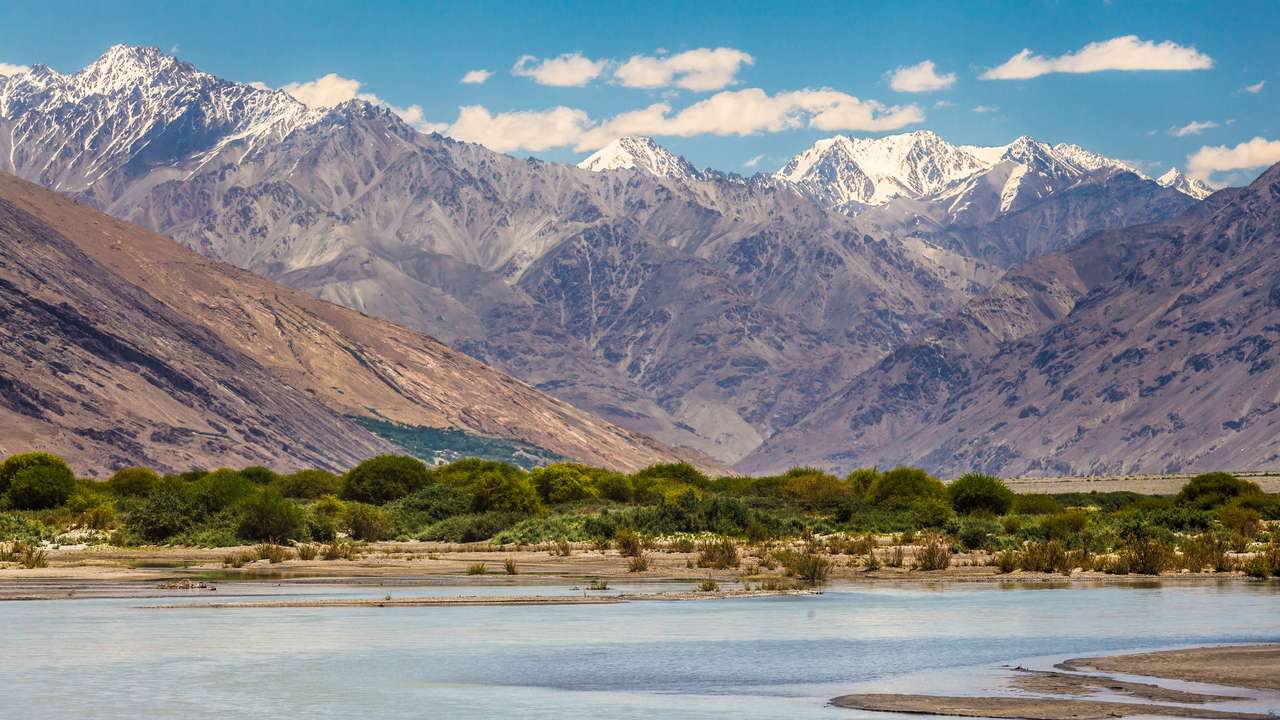Памир, Афганистан и река Пандж онлайн пъзел