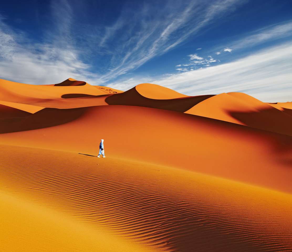 Zandduinen van de Sahara-woestijn, Algerije legpuzzel online