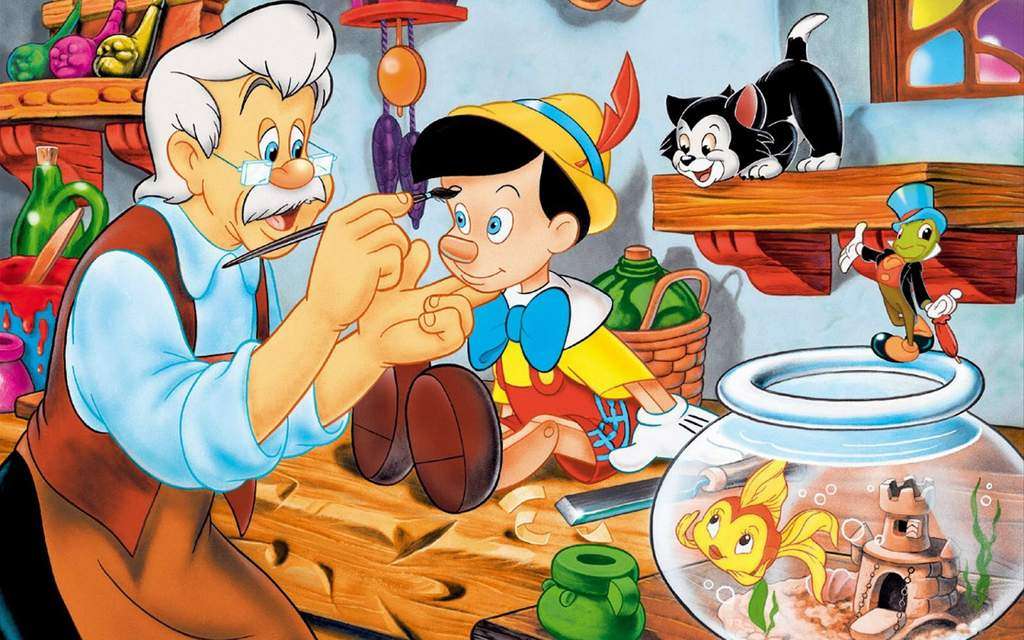 Pinocchio und Geppetto Online-Puzzle