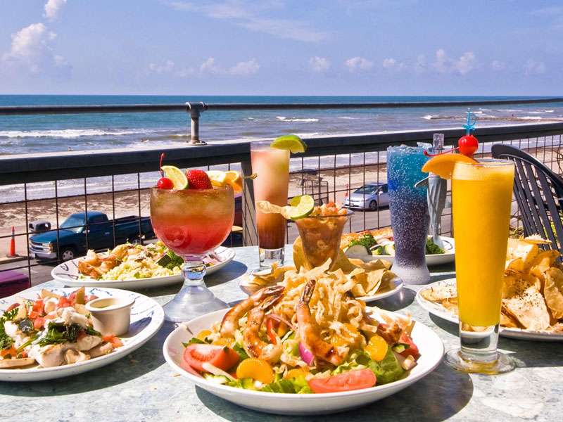 Čerstvé talíře z mořských plodů na ostrově Galveston online puzzle