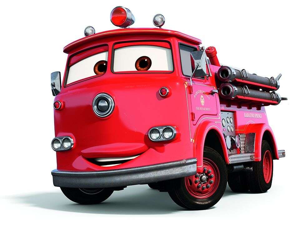 Červené hasičské auto online puzzle