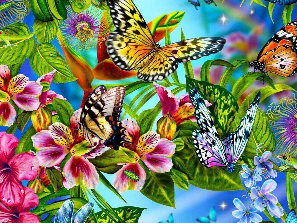 Барвисті метелики пазл онлайн