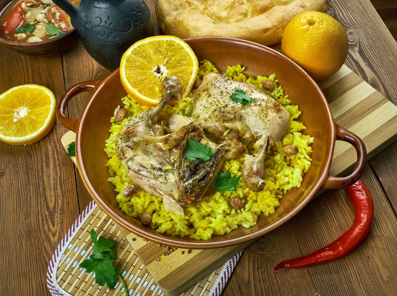 Bucătăria arabă - Djaj Fouq El-Eish jigsaw puzzle online