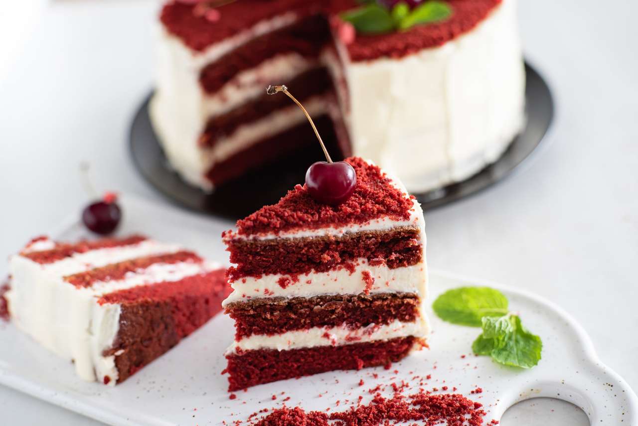 Κόκκινο βελούδινο κέικ παζλ online