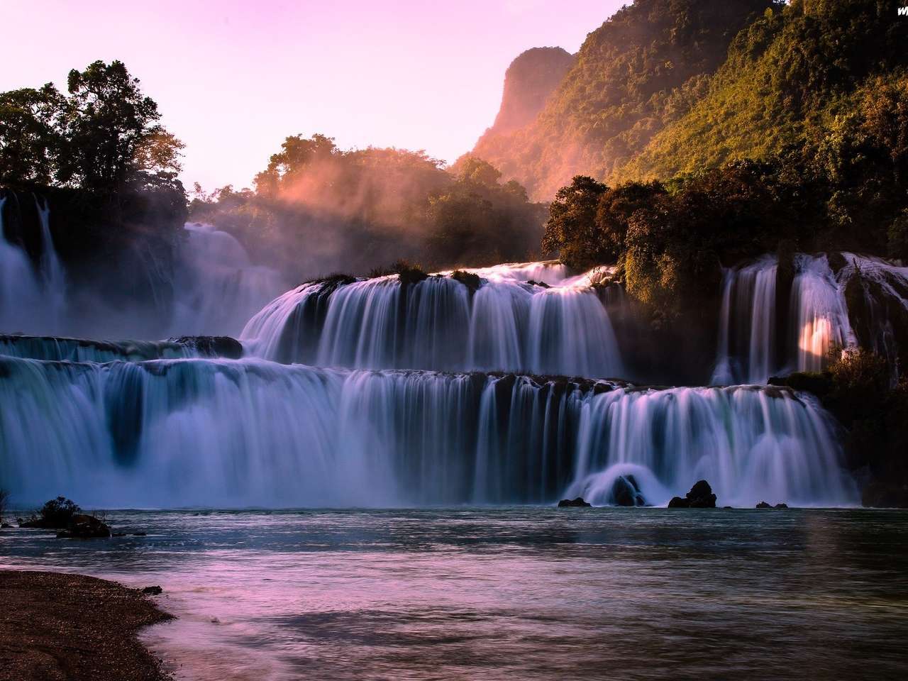 Ban Gioc Wasserfall, Vietnam Online-Puzzle