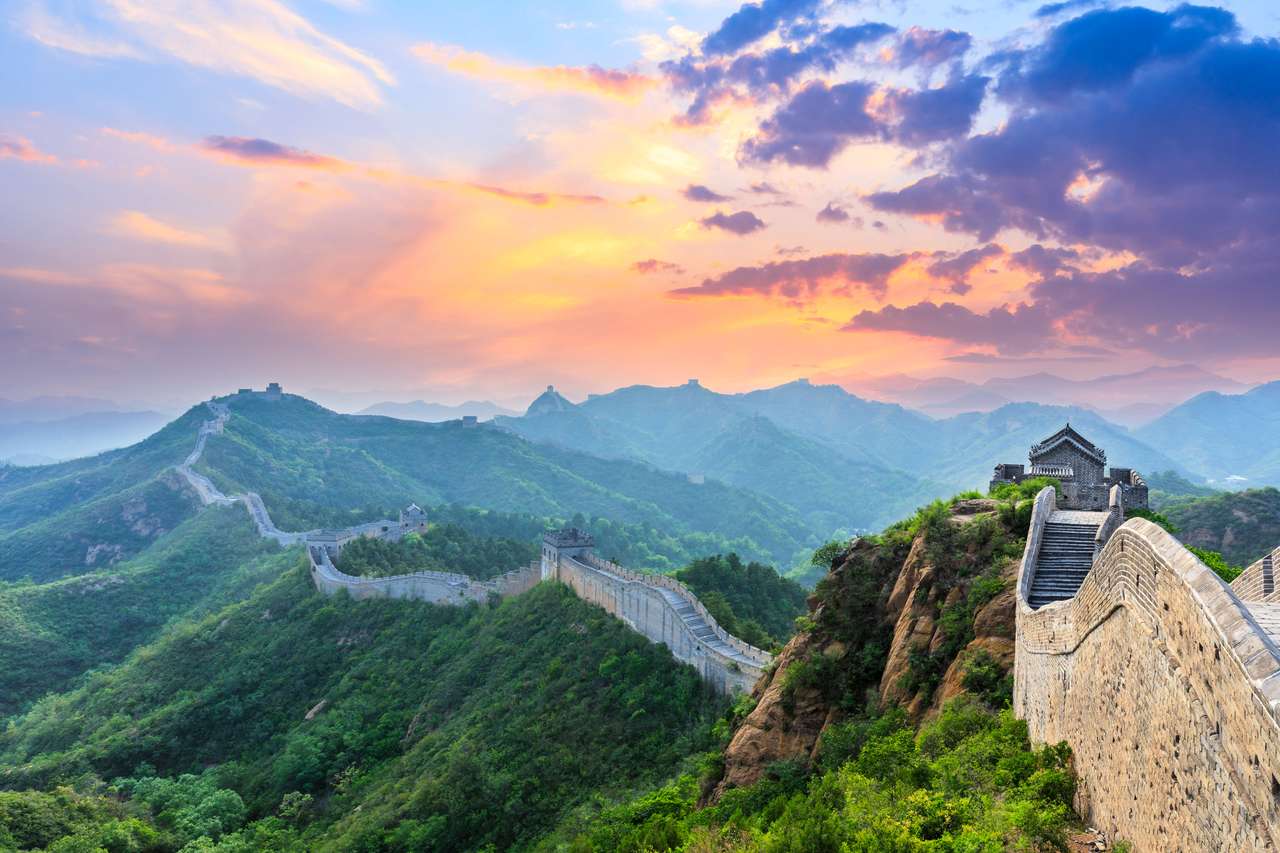 Великата китайска стена при изгрев слънце онлайн пъзел