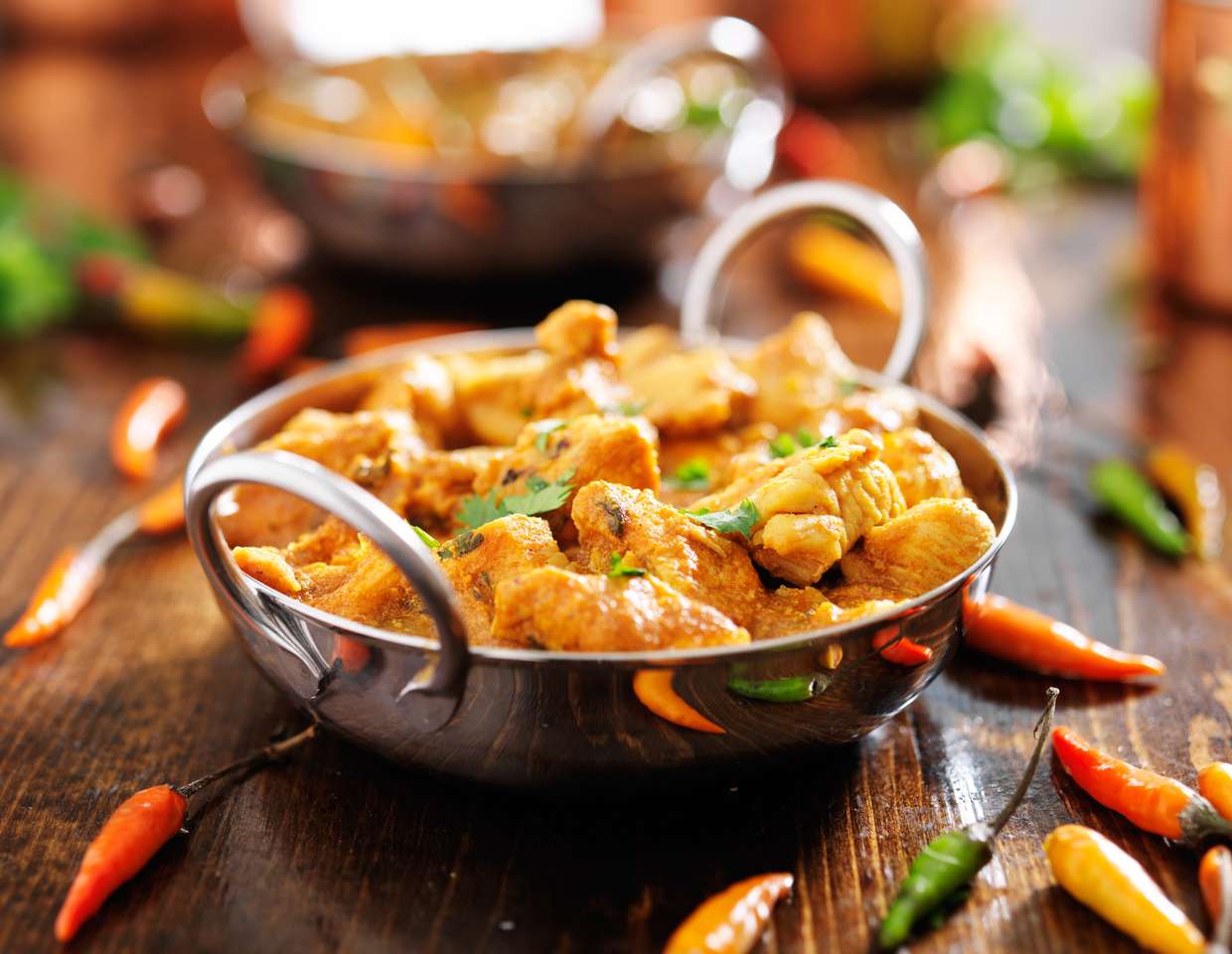 Индийско пилешко къри в ястие балти онлайн пъзел