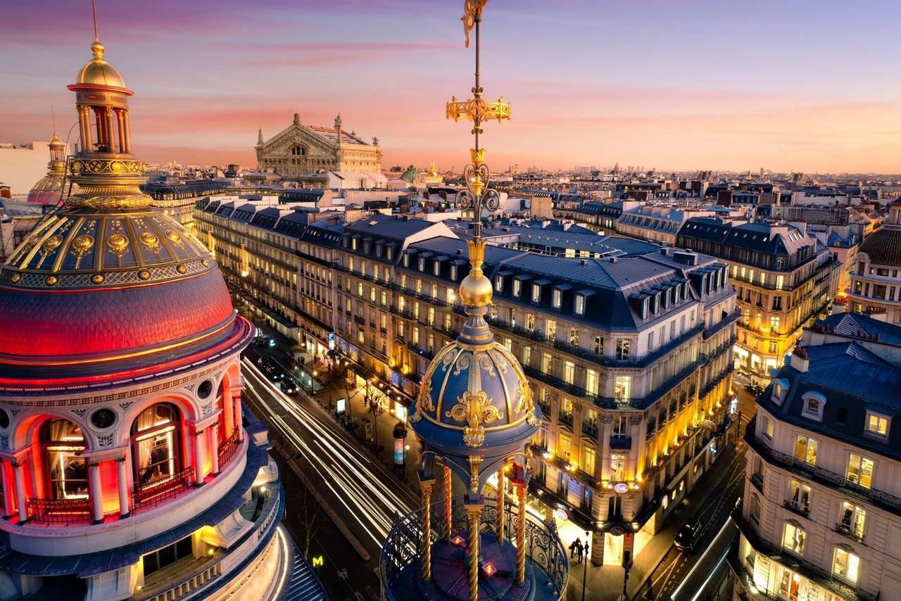 Panorama över Paris pussel på nätet