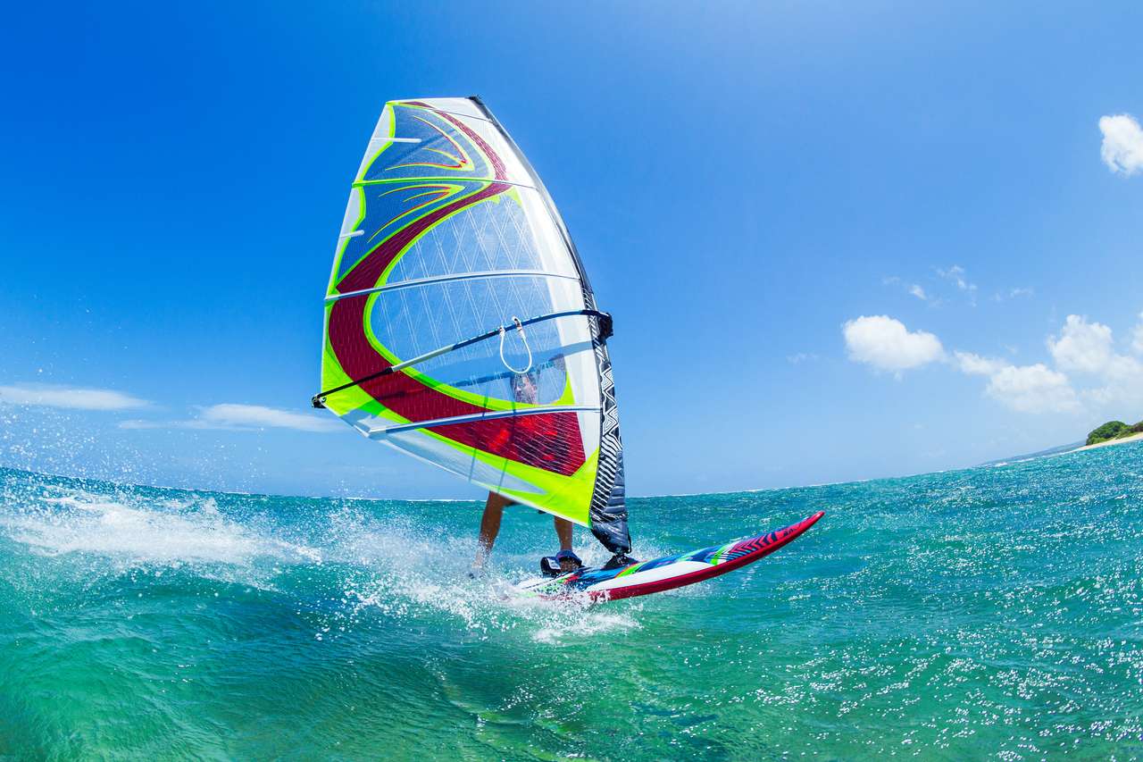 Windsurfing, zábava v oceánu, extrémní sporty online puzzle