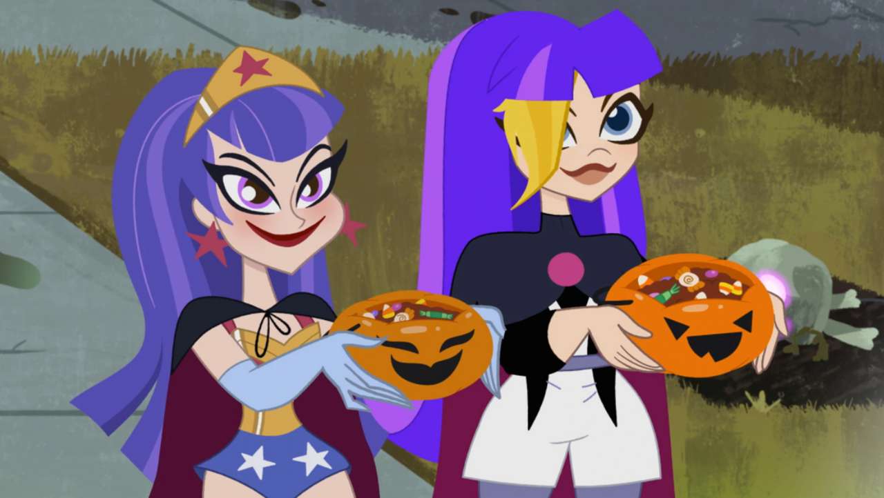 Halloween Halloween dívky superhrdinů online puzzle