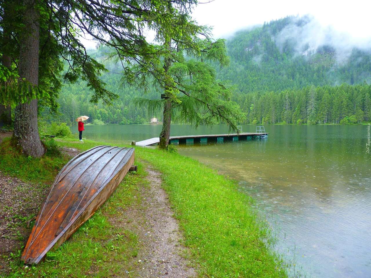 Deštivý den u jezera skládačky online