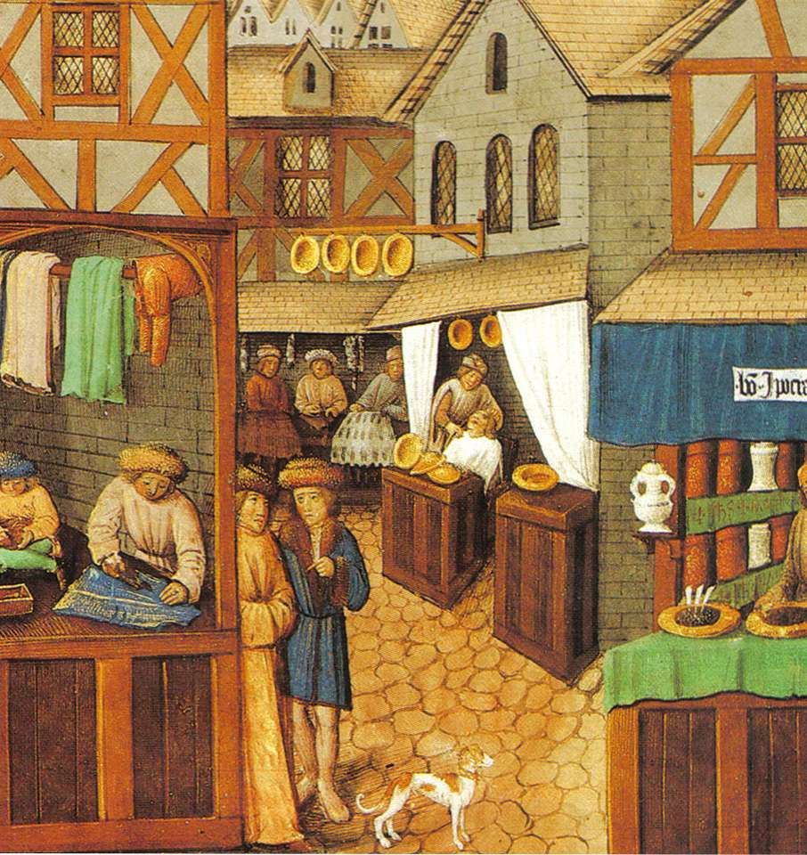 Рынок в средневековье онлайн-пазл
