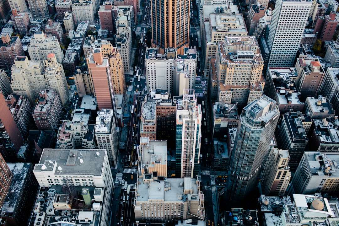 bird's eye view photography of gray buildings online puzzle