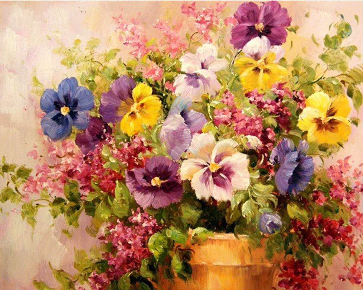 květinová malba skládačky online