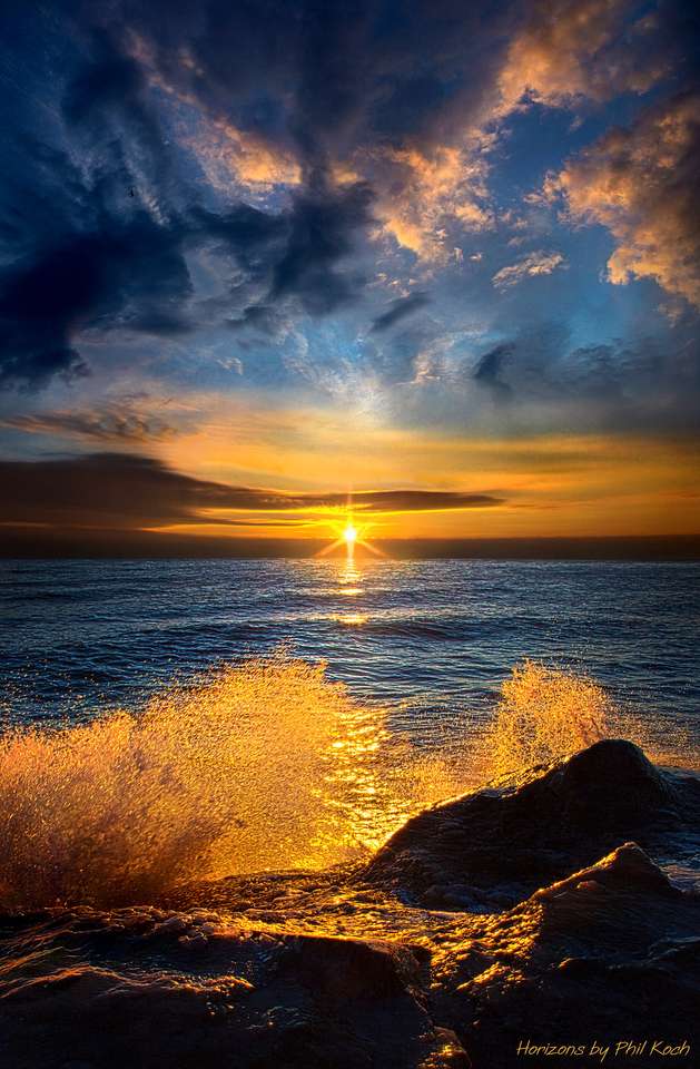 solnedgång på havet Pussel online