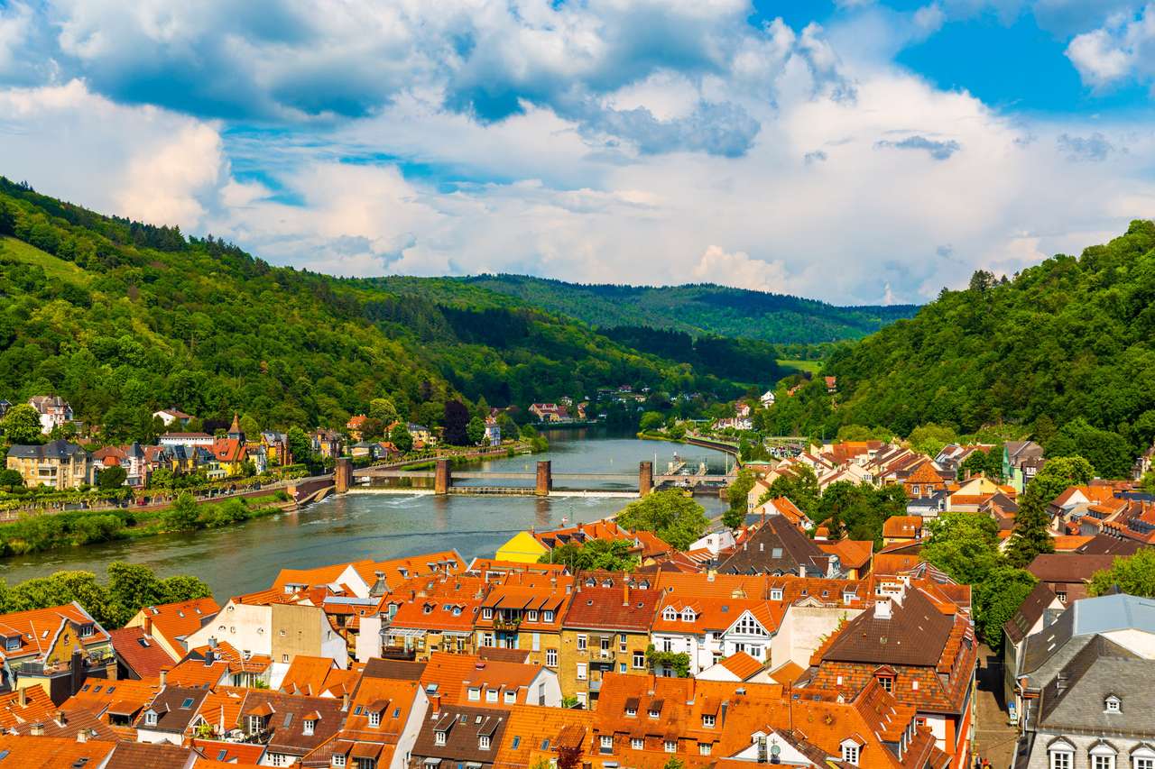 Landskap i Heidelberg, Tyskland pussel på nätet
