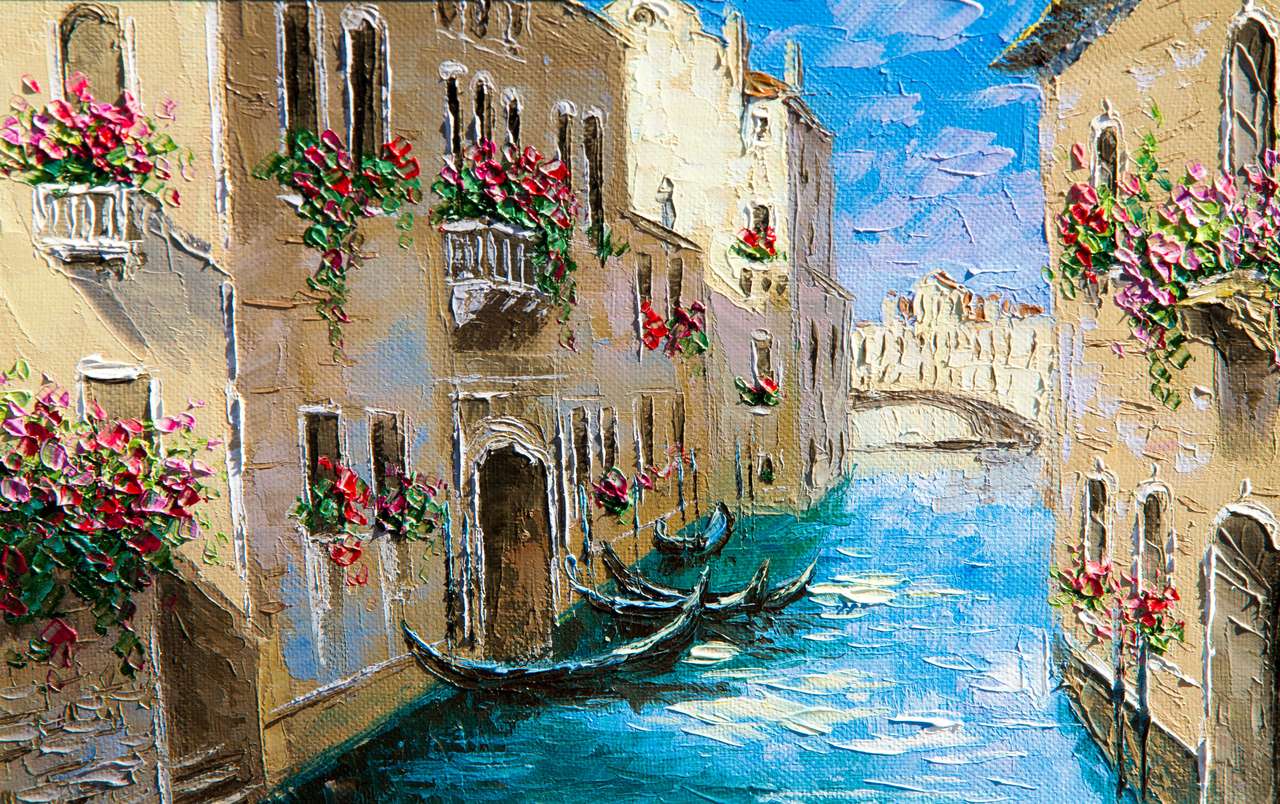 Il quadro dipinto Vinec. Porto marittimo. puzzle online