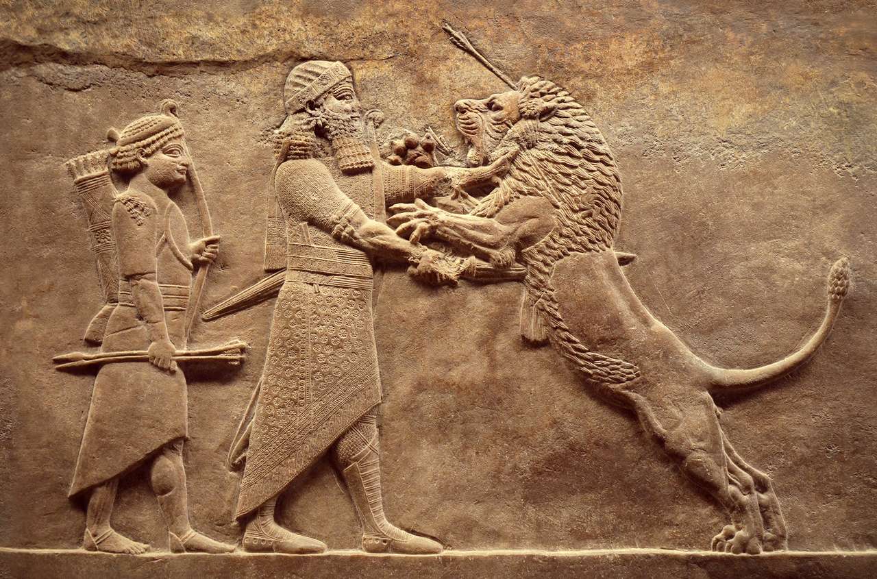 Assyriska väggavlastning pussel på nätet