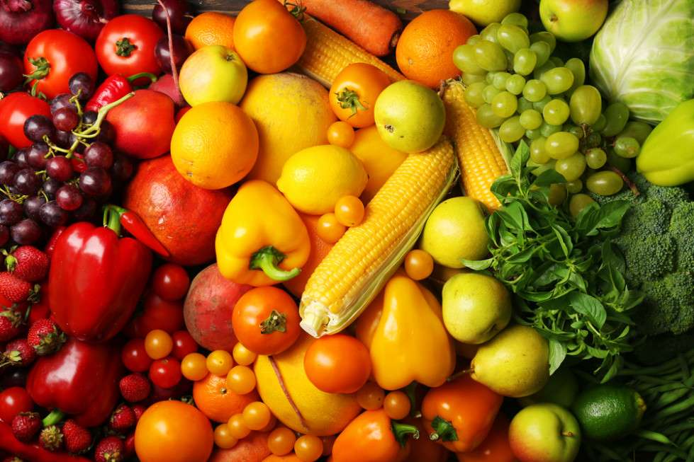Alimentação saudável - frutas e vegetais quebra-cabeças online