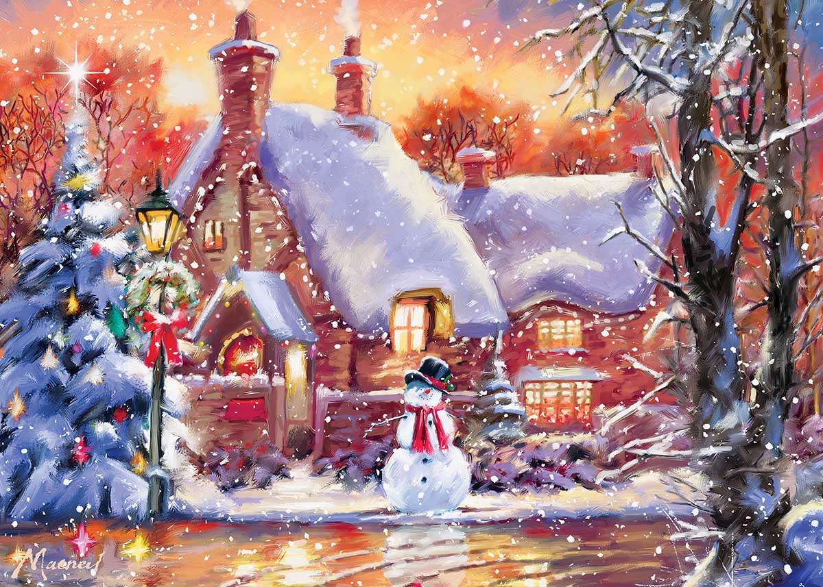 cottage pupazzo di neve puzzle online