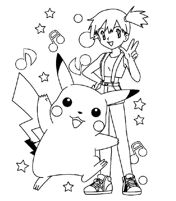 Desenhos para colorir de desenho do pokémon pikachu feliz para