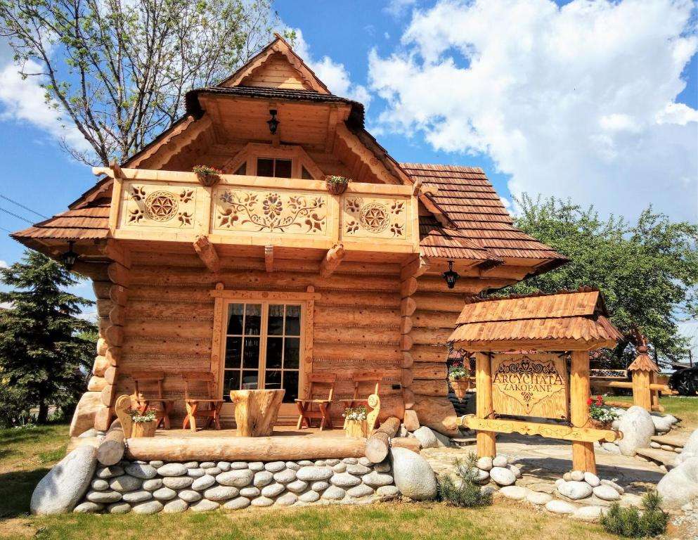 Горска къща от дървени трупи онлайн пъзел