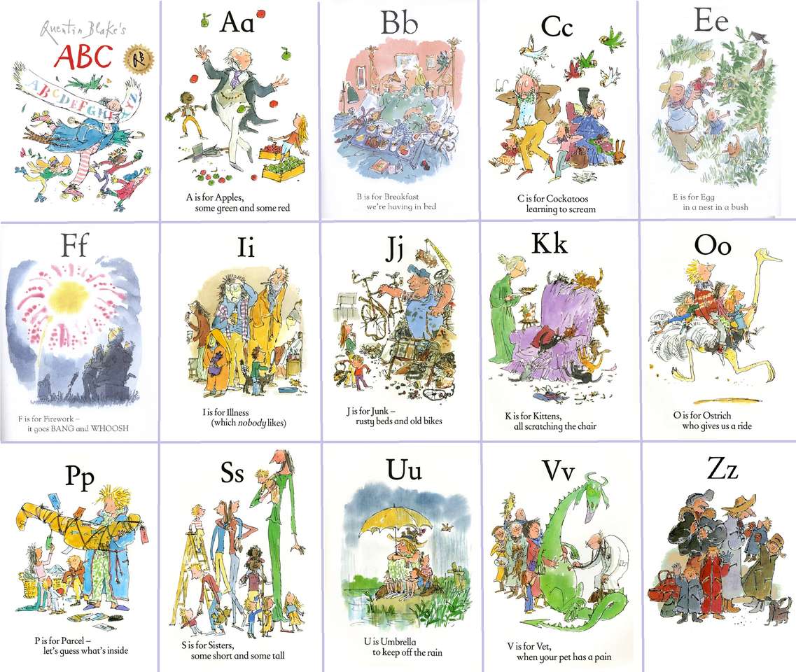 ABC - Quentin Blake - abecední kniha skládačky online