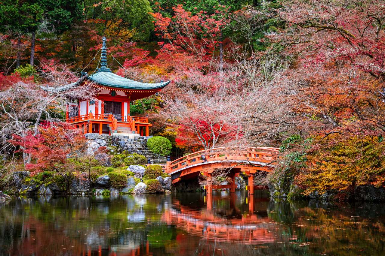 Temple Daigoji en automne, Kyoto, Japon puzzle en ligne