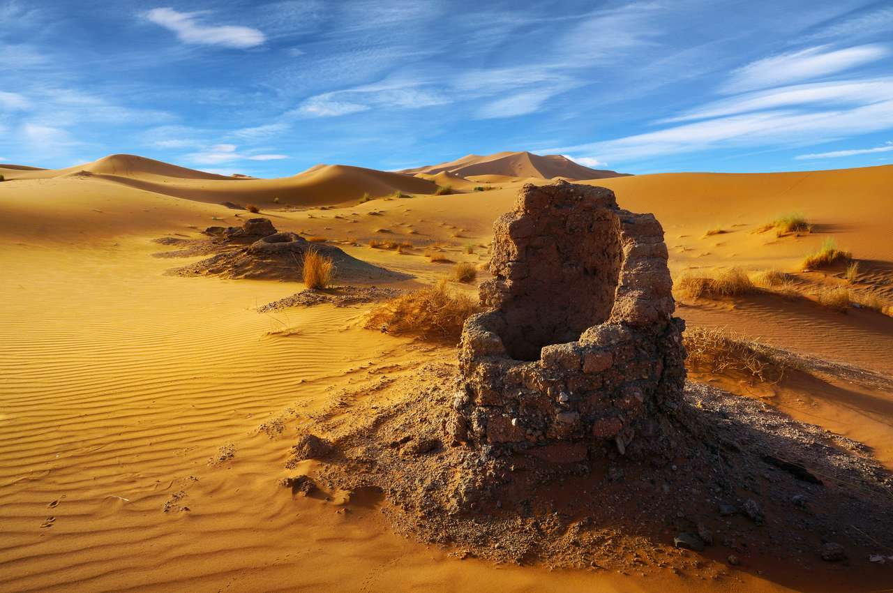 Poço de água velho no deserto do Saara puzzle online