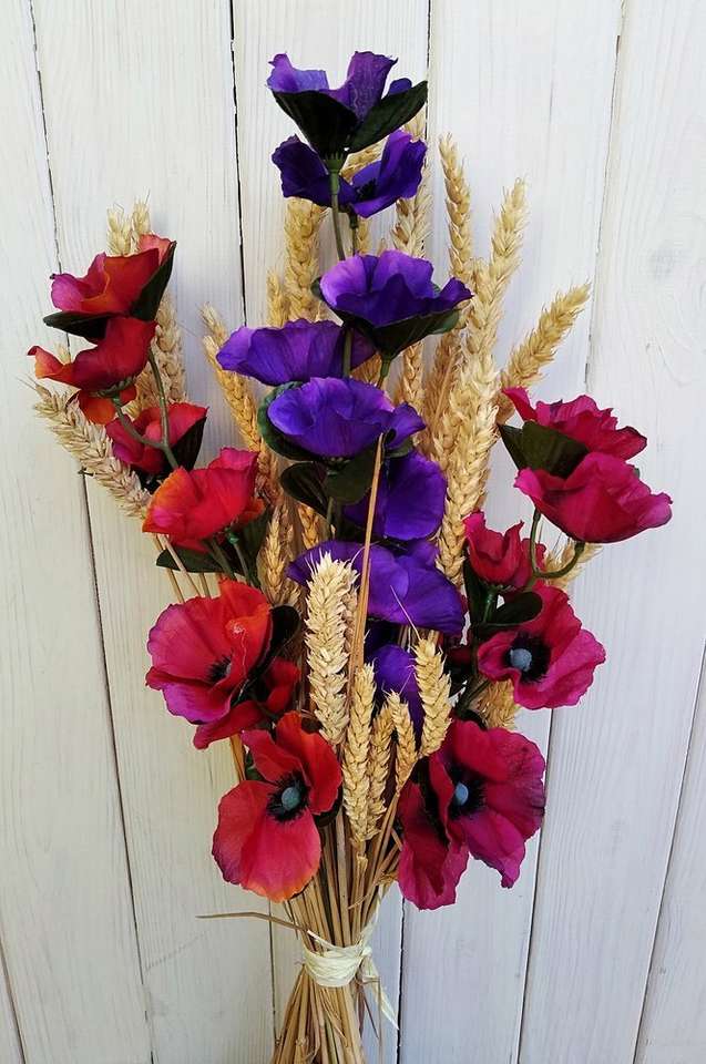 En bukett konstgjorda blommor pussel på nätet